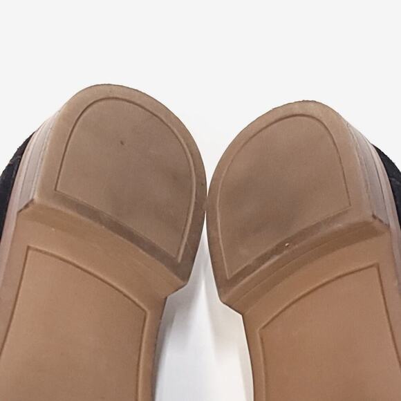 Franco Sarto Flat Loafers Size 7.5 Black Leather Shoes Women's Suede Used - Picture 9 of 13